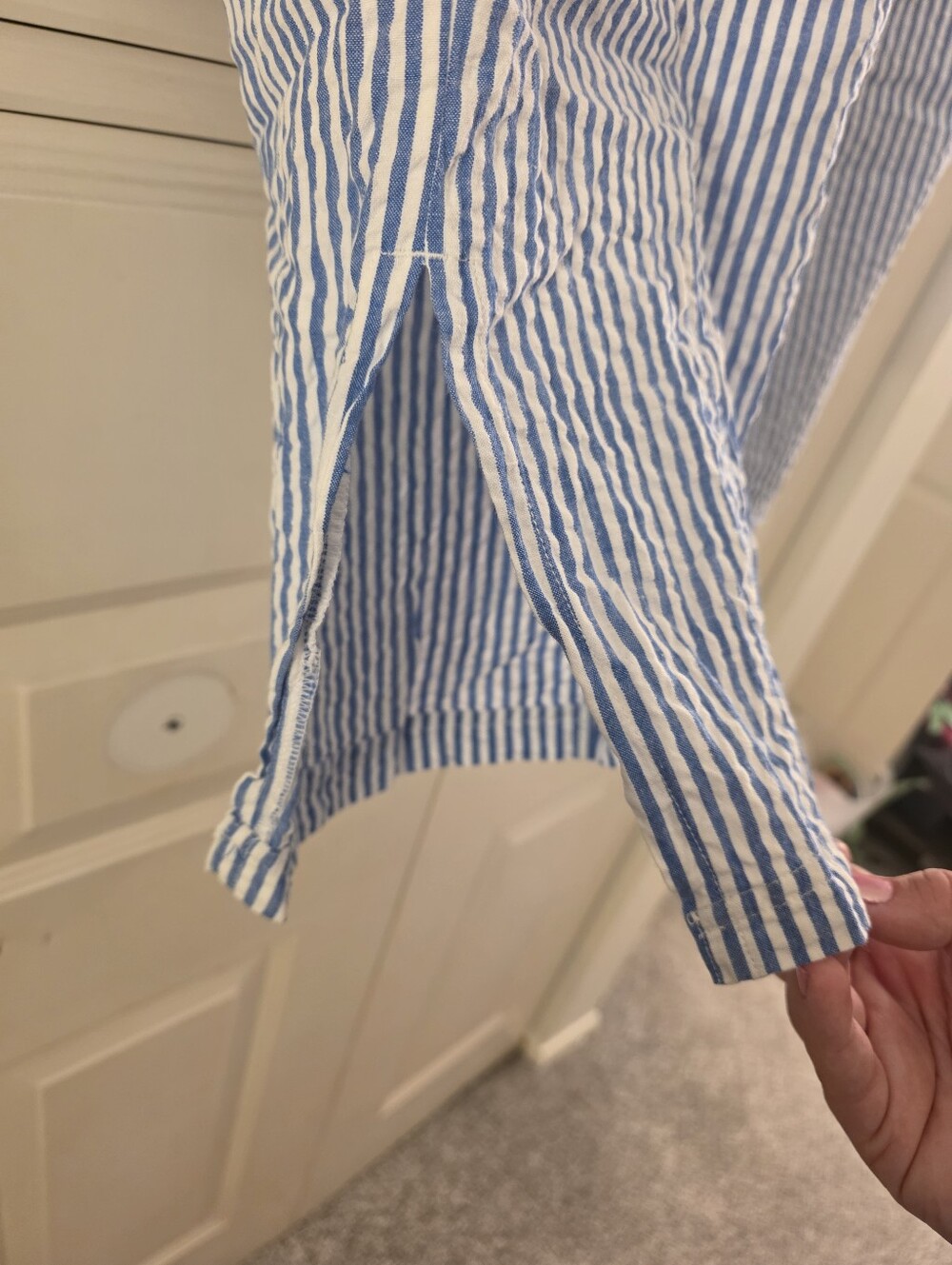 Blue and White Striped Drawstring Pant - Picture 3 of 3
